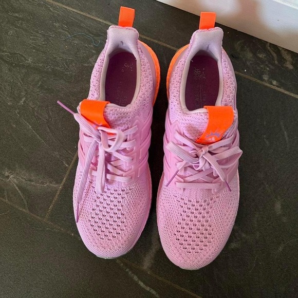 Adidas Ultraboost Women Sz 8.5 Pink Orange Running Shoes FY9288 Comfort Walking - Picture 2 of 5